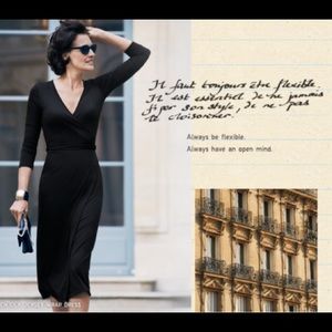 Uniqlo X Ines De La Fressange Navy Silk Wrap Dress